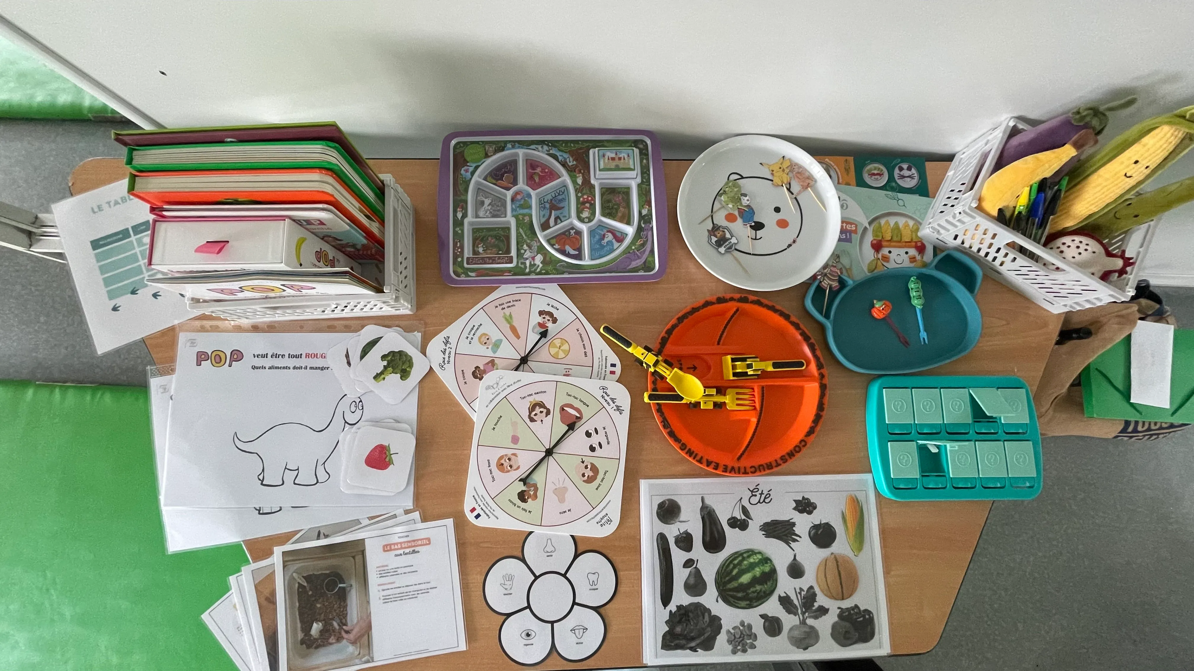 Matériel ludique utilisé lors d’un atelier sur la sélectivité alimentaire