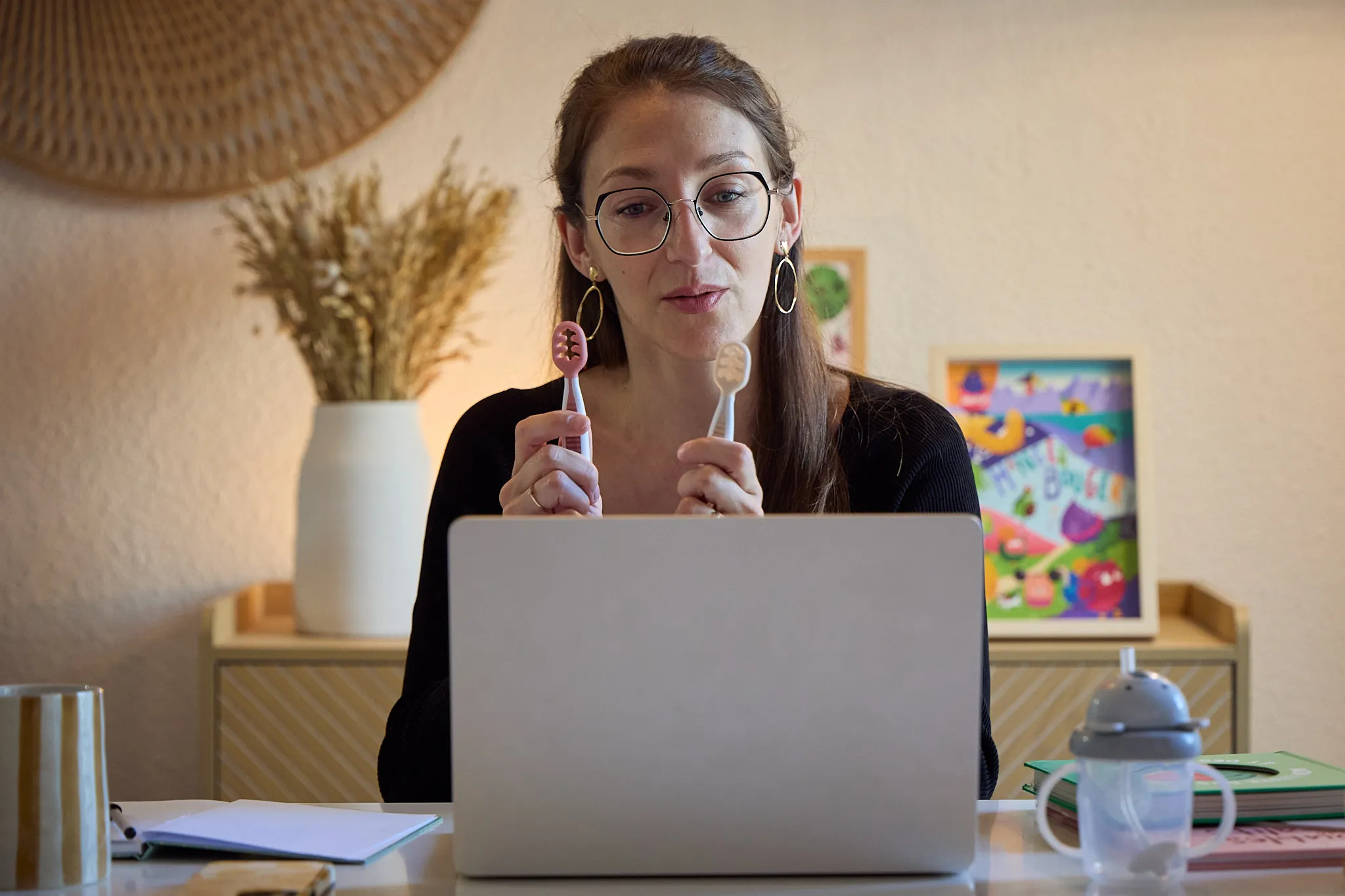 Morgane Laborde lors d’une consultation en visioconférence